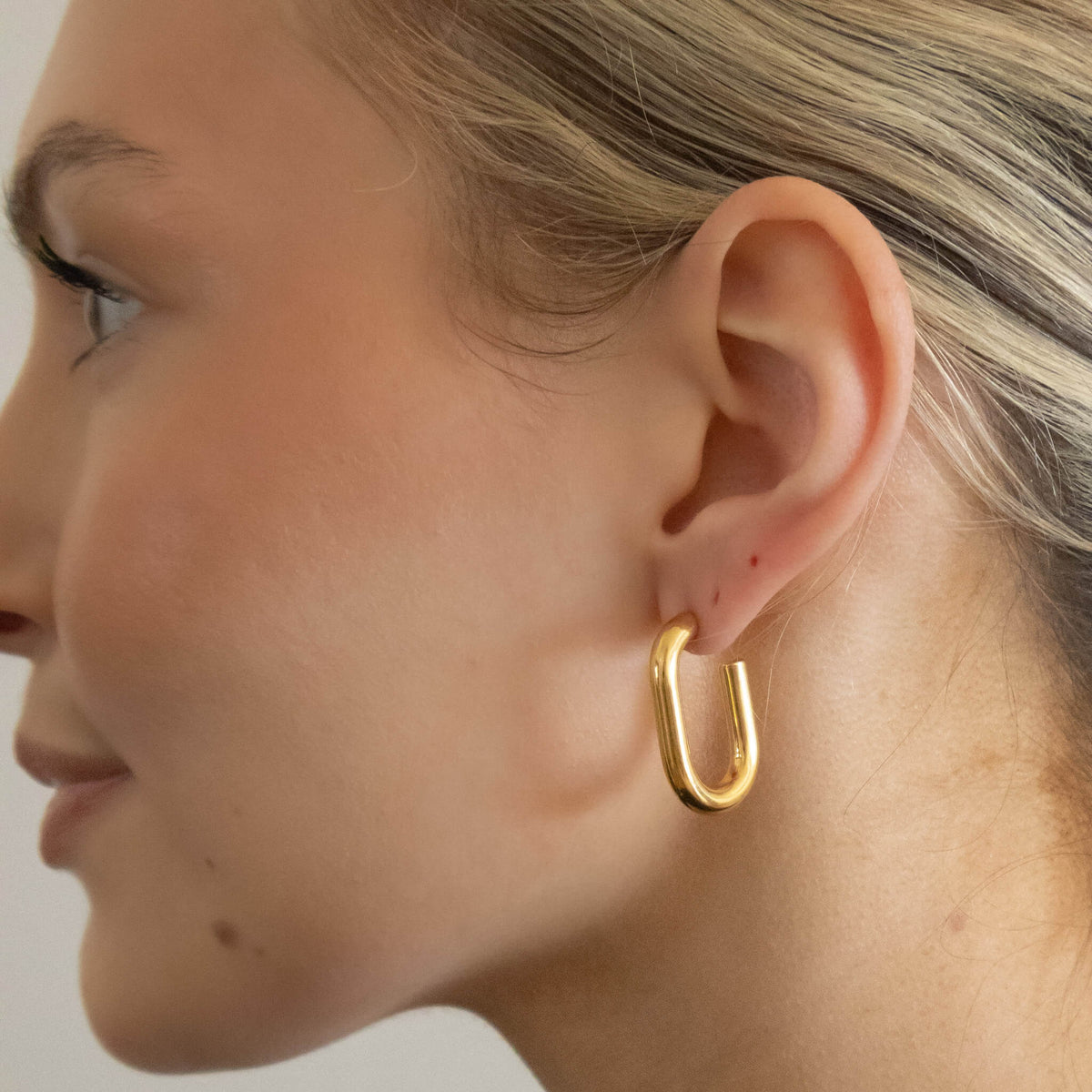 18k Gold Plated Tube Hoop Earrings