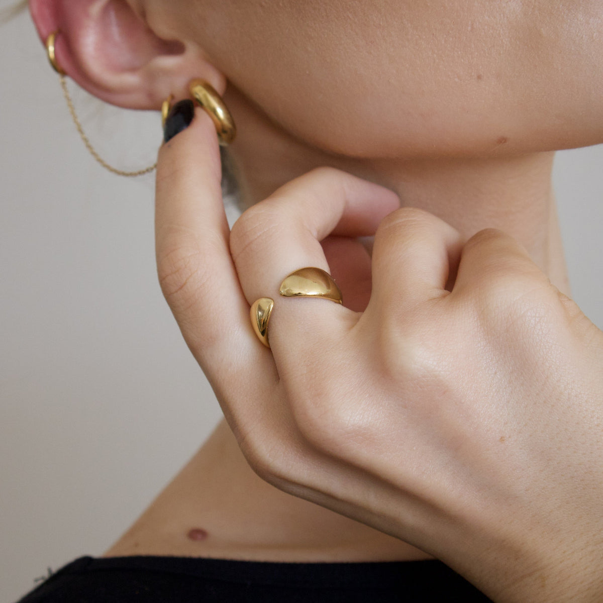 18k Gold Plated Curve Ring