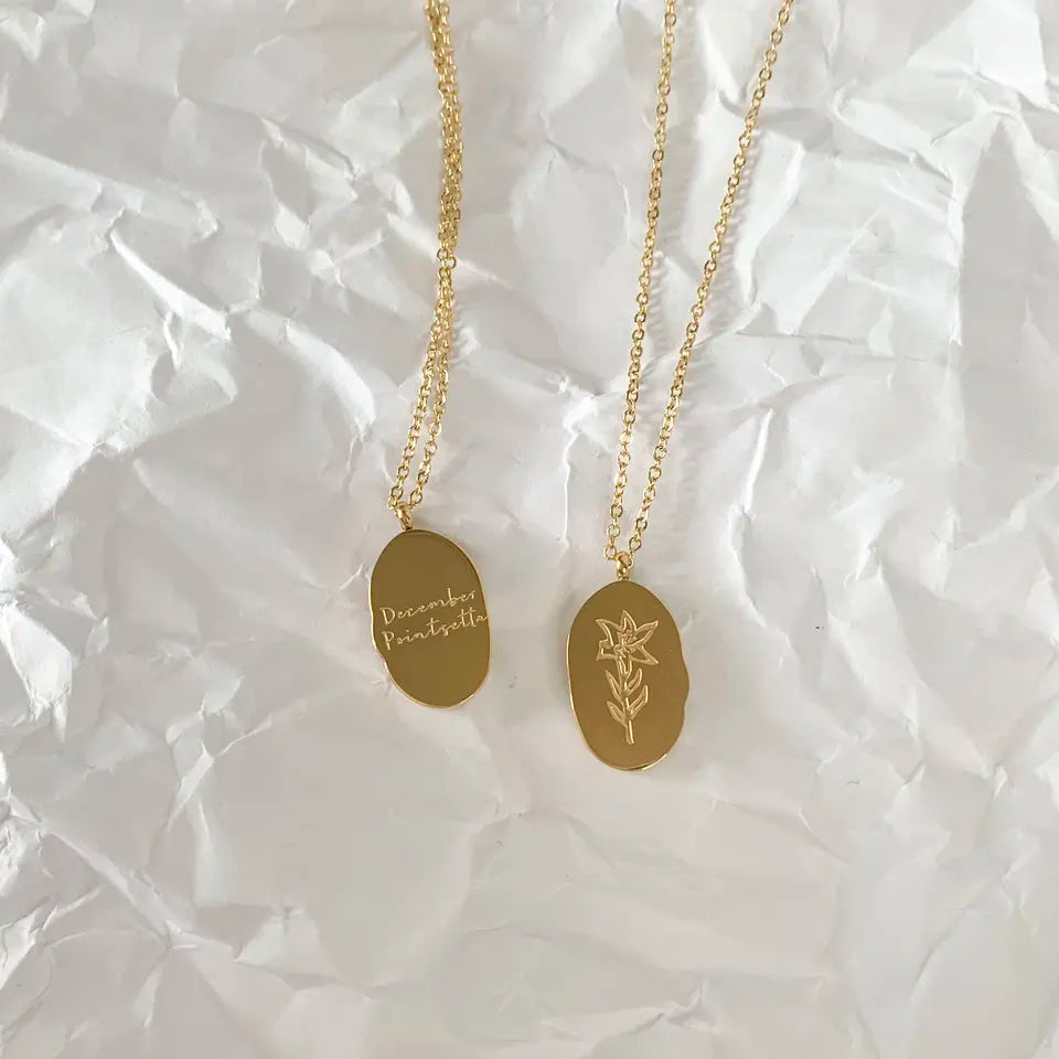 18k Gold Plated Birth Flower Necklace