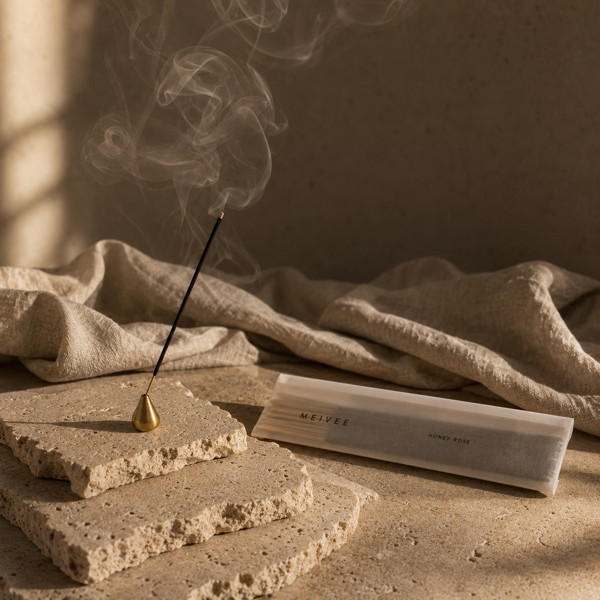 Brass Incense holder - Large droplet