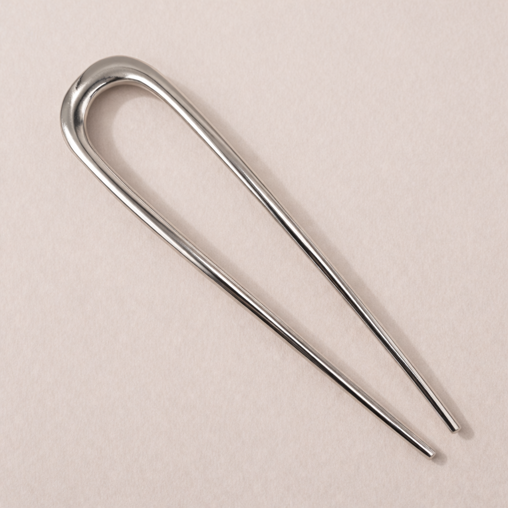 Large French Silver Hair Pin