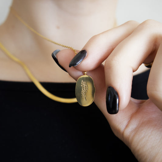 18k Gold Plated Birth Flower Necklace