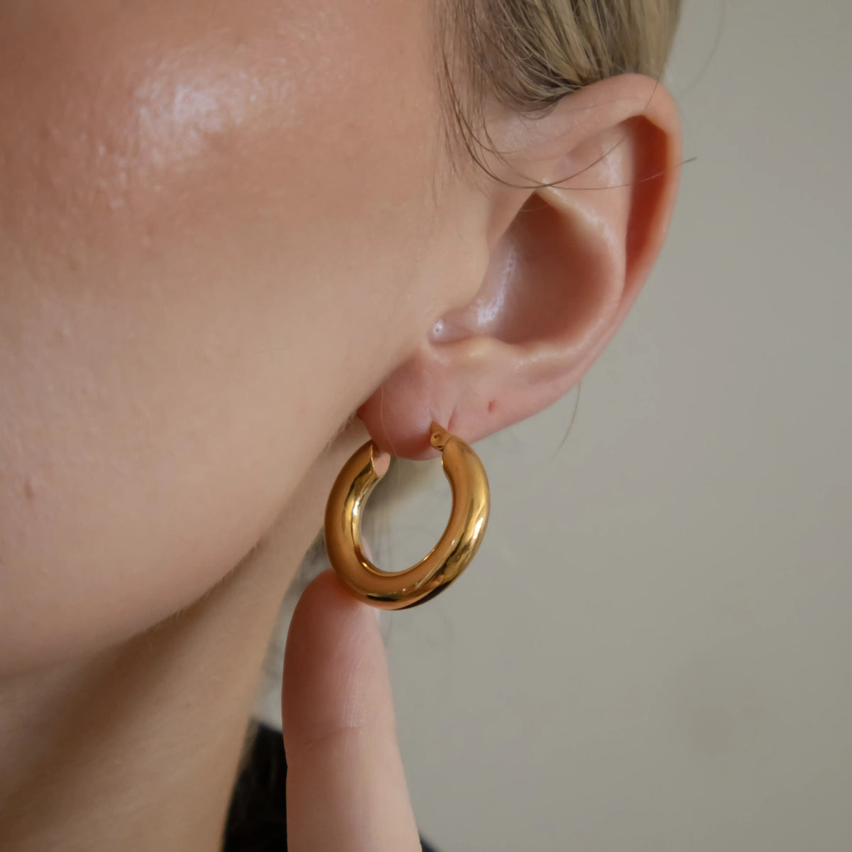 18k Gold Plated Classic Hoop Earrings