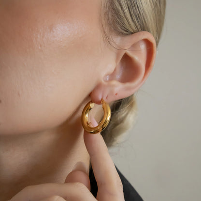 18k Gold Plated Classic Hoop Earrings