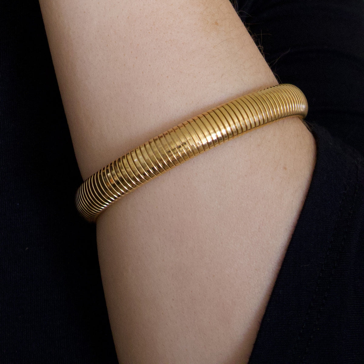 18k Gold Plated Elasticated Stacking Bangle