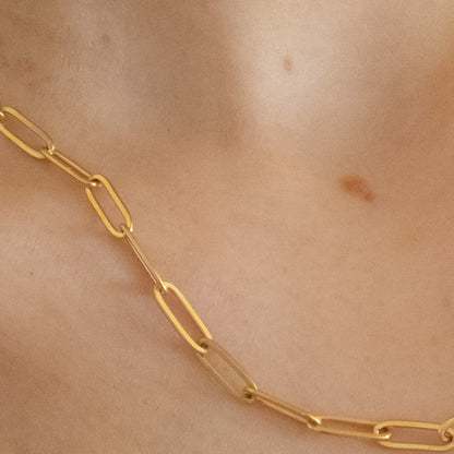 18k Gold Plated Paper Clip Necklace