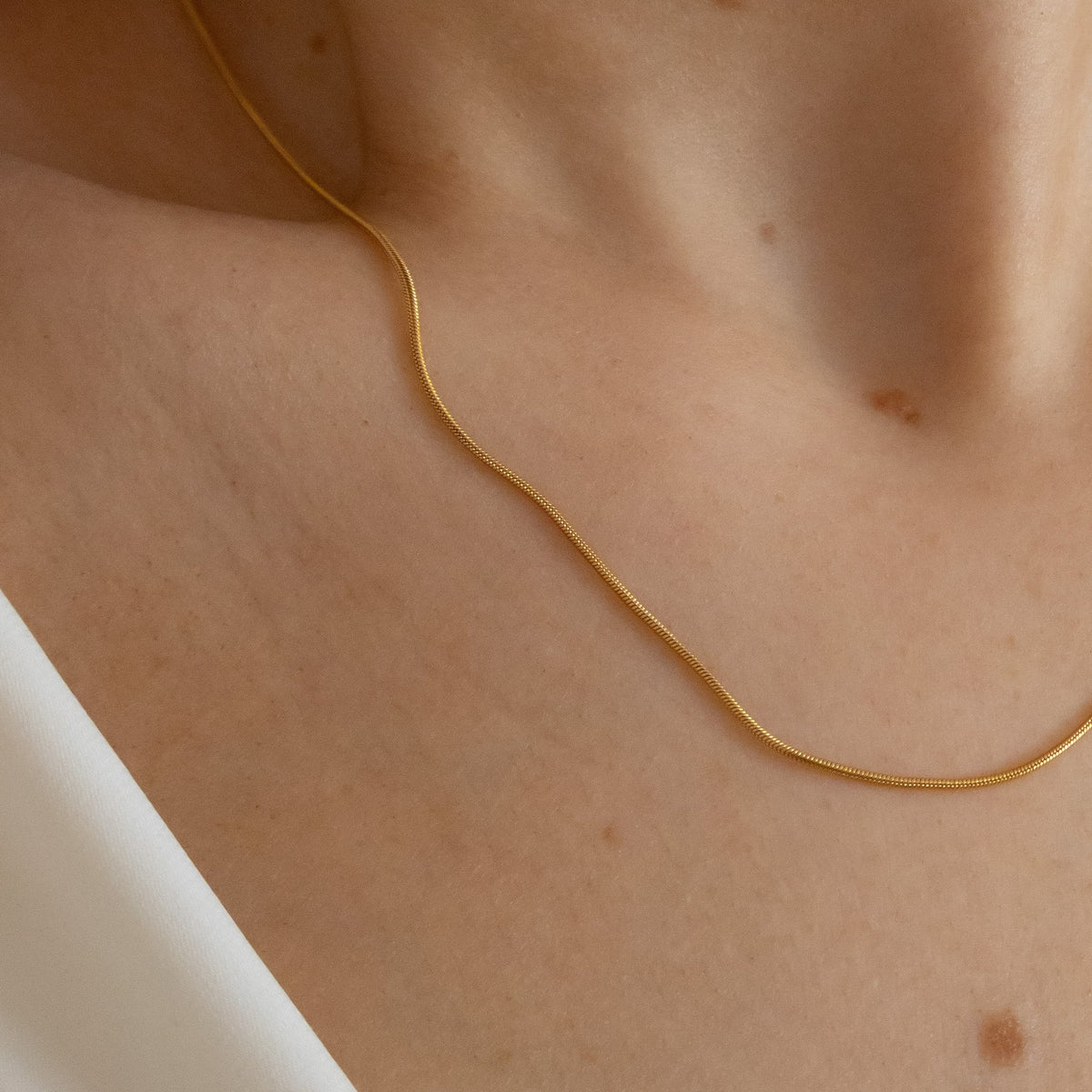 18k Gold Plated Skinny Snake Chain Necklace