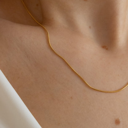 18k Gold Plated Skinny Snake Chain Necklace