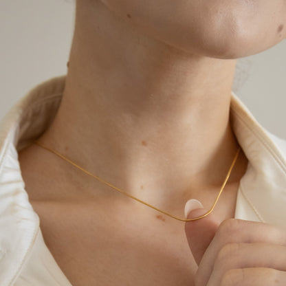18k Gold Plated Skinny Snake Chain Necklace