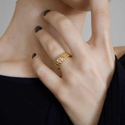 18k Gold Plated Zirconia Ring