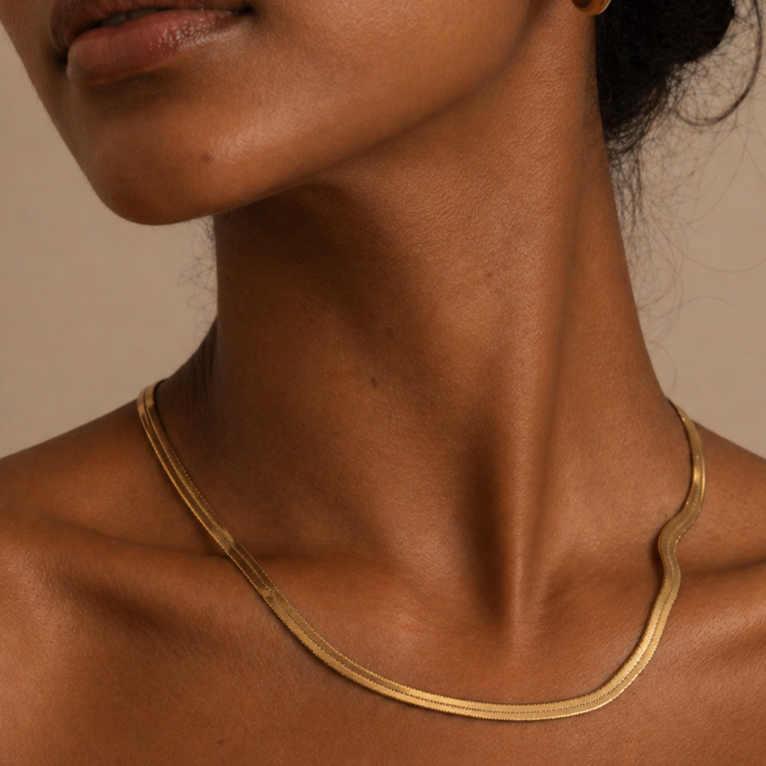 18k Gold Plated Snake Chain Necklace