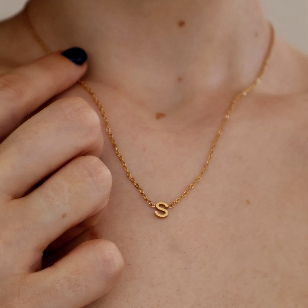 18k Gold Plated Initial Necklace