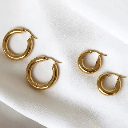 18k Gold Plated Classic Hoop Earrings
