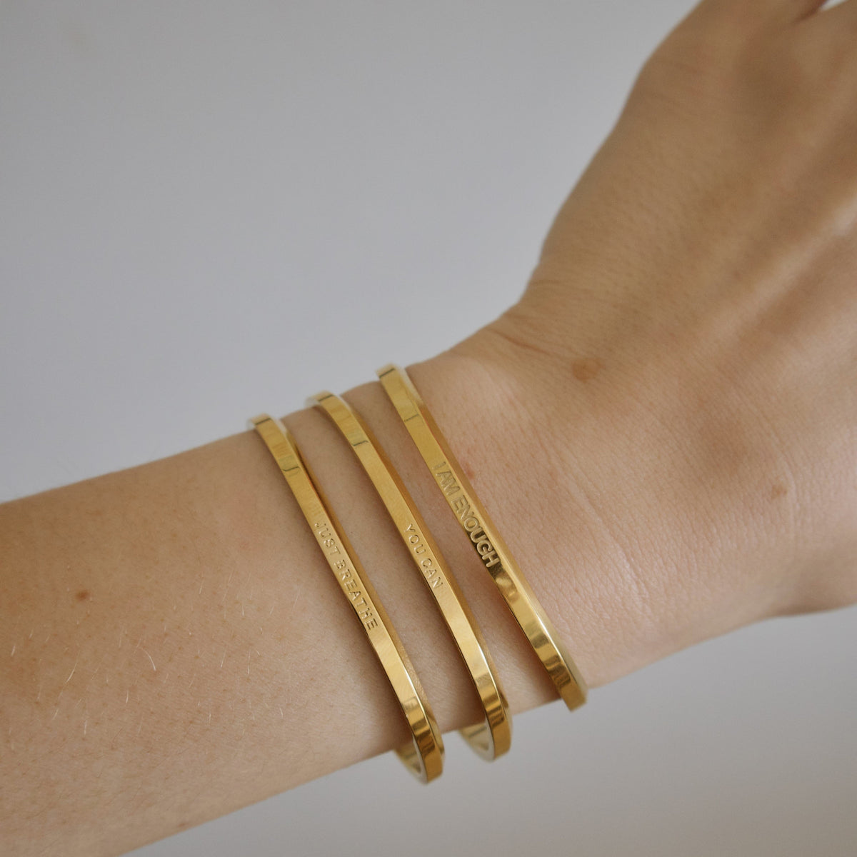 18k Gold Plated 'Affirmation' Bangles