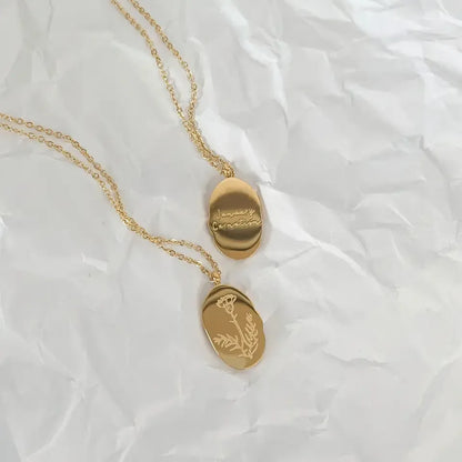 18k Gold Plated Birth Flower Necklace